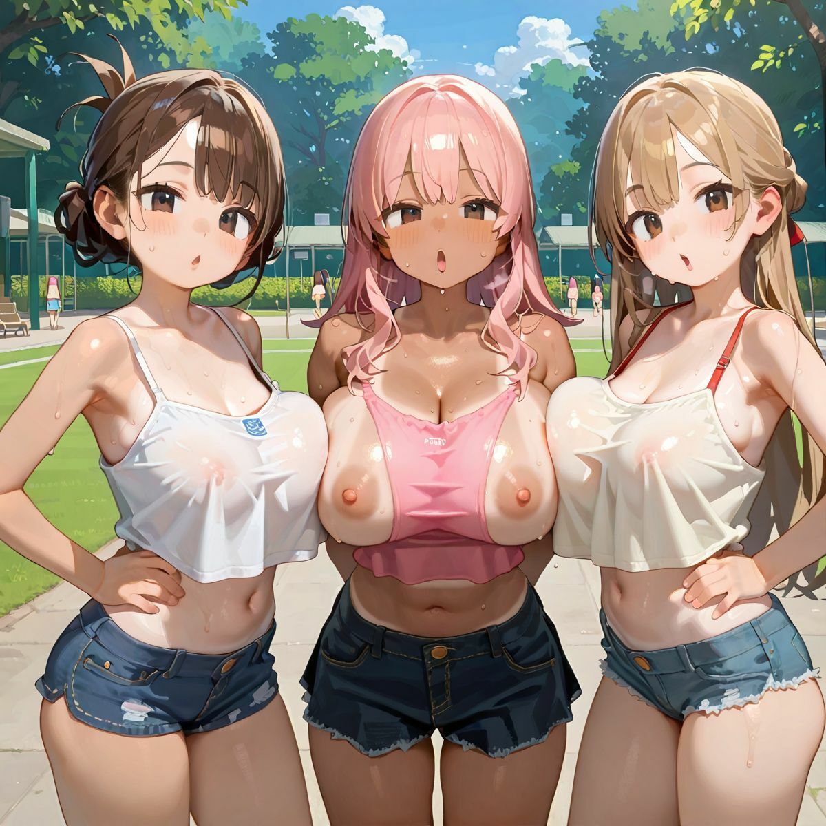 爆乳ギャルと田舎で子作りハーレム生活02 サンプル8ページ目