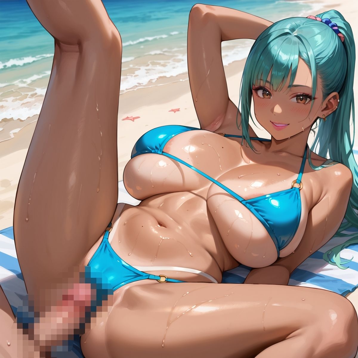 白い砂浜に淫らな日焼けギャル降臨！Part3 サンプル1ページ目