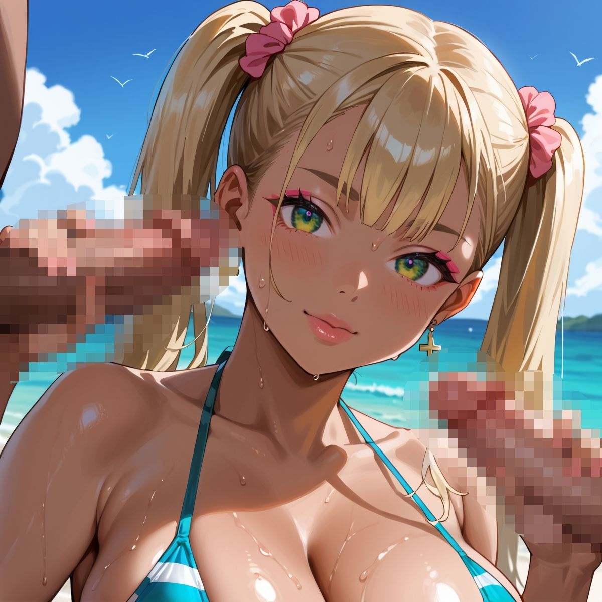 白い砂浜に淫らな日焼けギャル降臨！Part3 サンプル6ページ目
