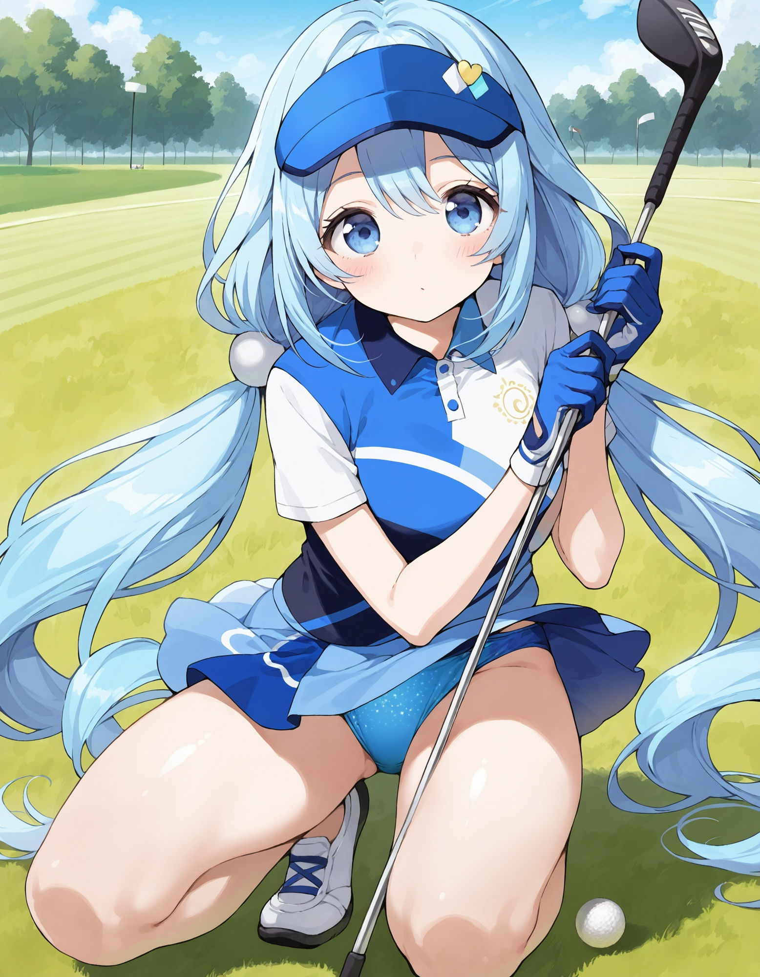 ゴルフウェアでしゃがみパンチラ サンプル2ページ目