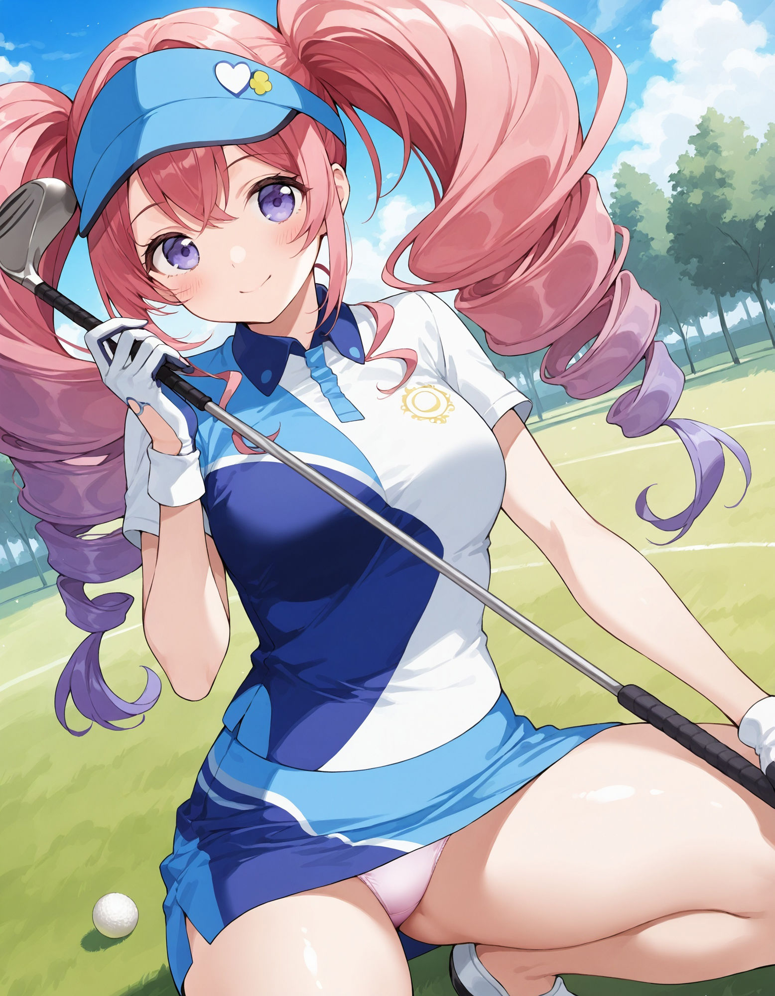 ゴルフウェアでしゃがみパンチラ サンプル5ページ目