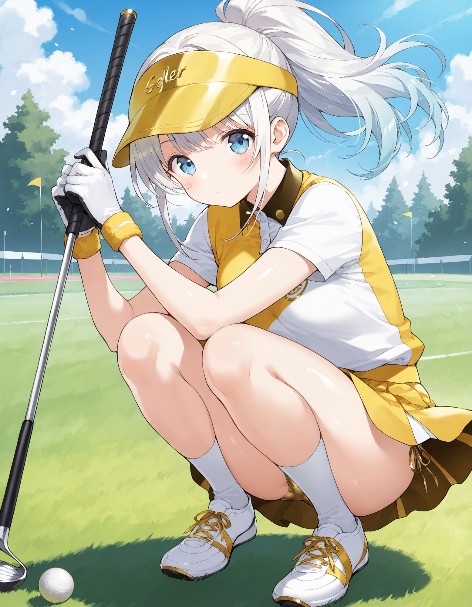 ゴルフウェアでしゃがみパンチラ サンプル6ページ目