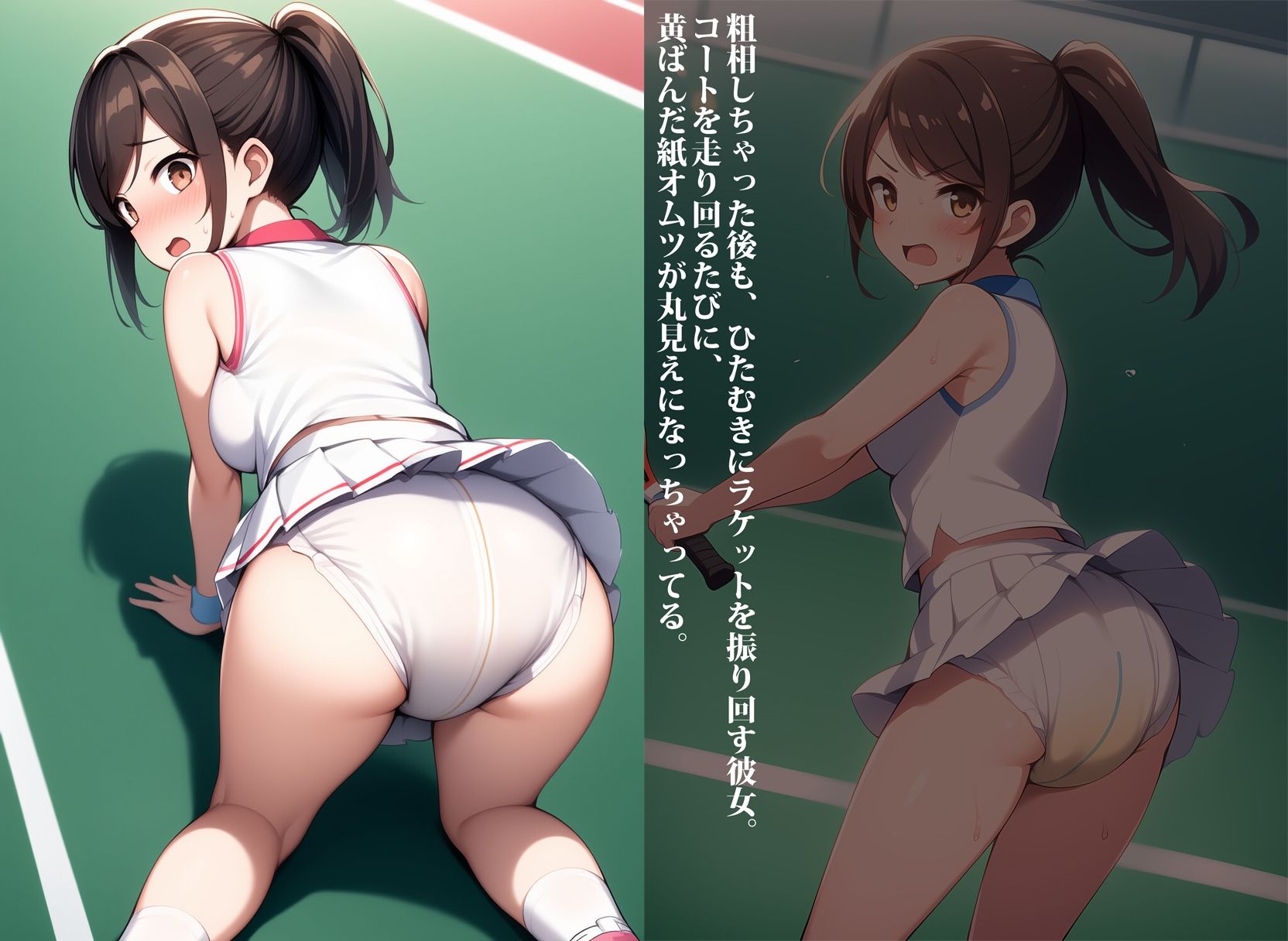 部活中はトイレ禁止！理不尽校則でお漏らししちゃう運動部の汗だく女子達 サンプル7ページ目