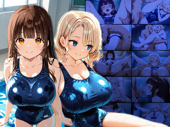 爆乳茶髪＆金髪スク水美少女が顧問と放課後種付け特訓【4K】 サンプル1ページ目