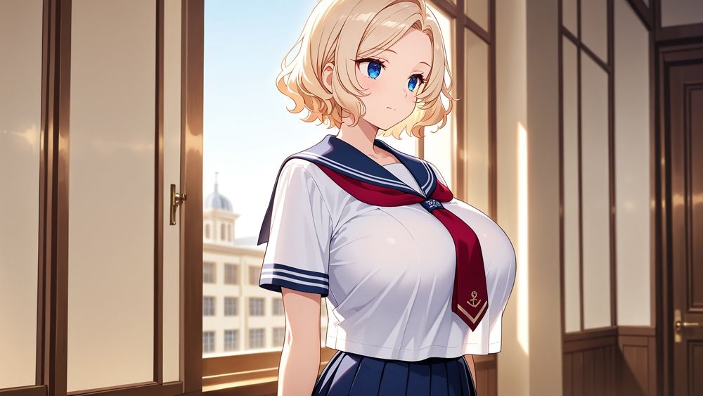 爆乳茶髪＆金髪スク水美少女が顧問と放課後種付け特訓【4K】 サンプル2ページ目