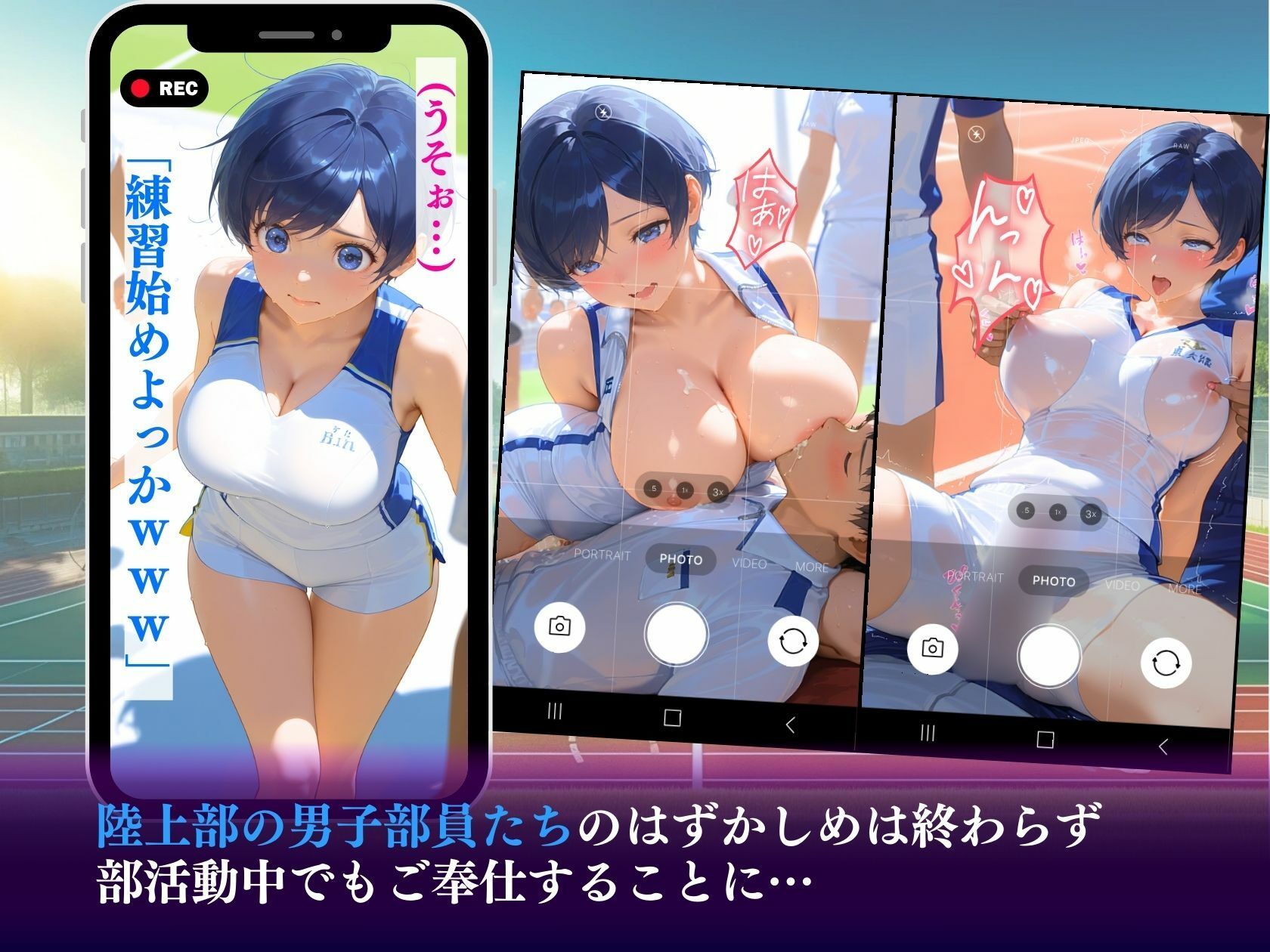 ちんイラさせる巨乳陸上部オナバレ好きな男子の机で始まる淫乱連鎖見られてる…でも、止められない… サンプル8ページ目