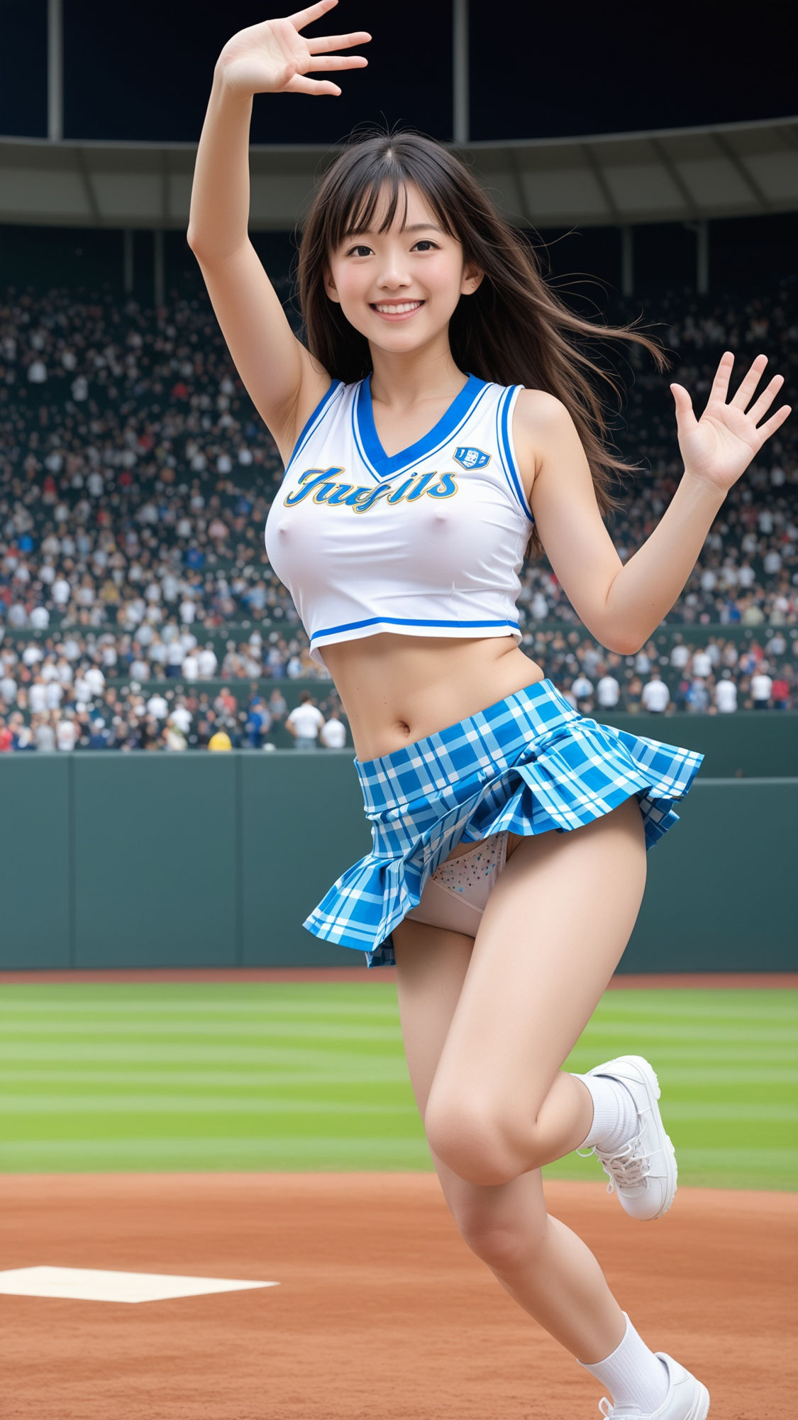 スタジアム熱狂！SHOW TIME！ チアガールの透け乳首＆リアルパンティ サンプル3ページ目