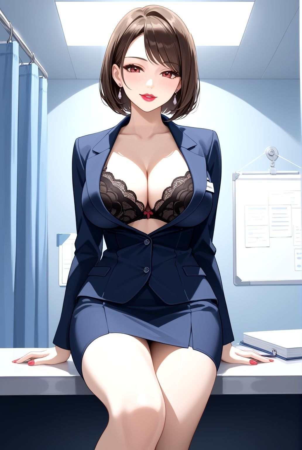 ショートヘア熟女  白衣の下の濡れた欲望 サンプル1ページ目