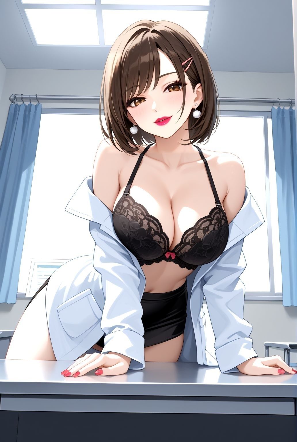 ショートヘア熟女  白衣の下の濡れた欲望 サンプル2ページ目
