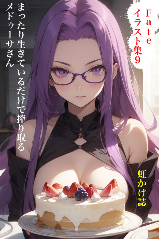 虹かけ誌  Fate イラスト集9 メドゥーサ（ライダー＆ランサー） まったり生きているだけで搾り取るメドゥーサさん サンプル1ページ目