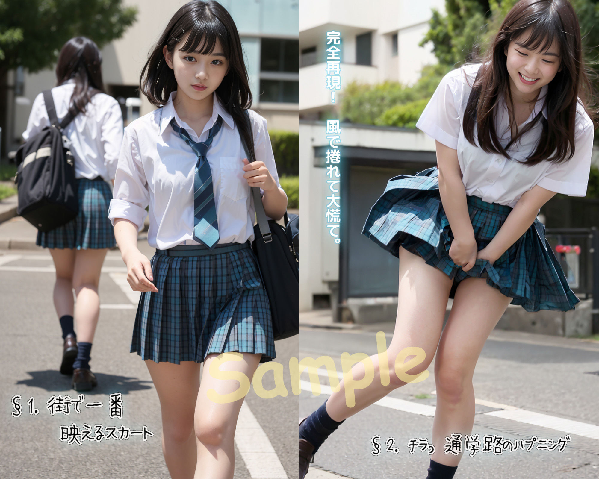 青チェ パンチラ映え（AIガールズ写真集） サンプル1ページ目