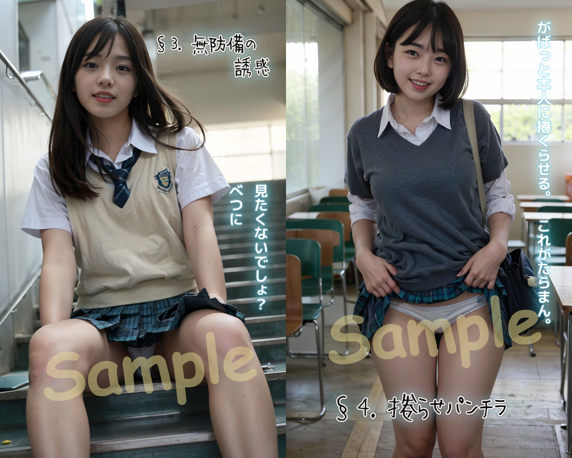 青チェ パンチラ映え（AIガールズ写真集） サンプル2ページ目
