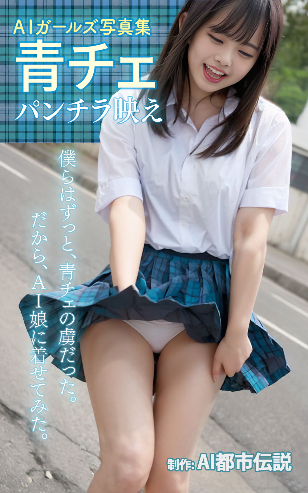 青チェ パンチラ映え（AIガールズ写真集） サンプル4ページ目