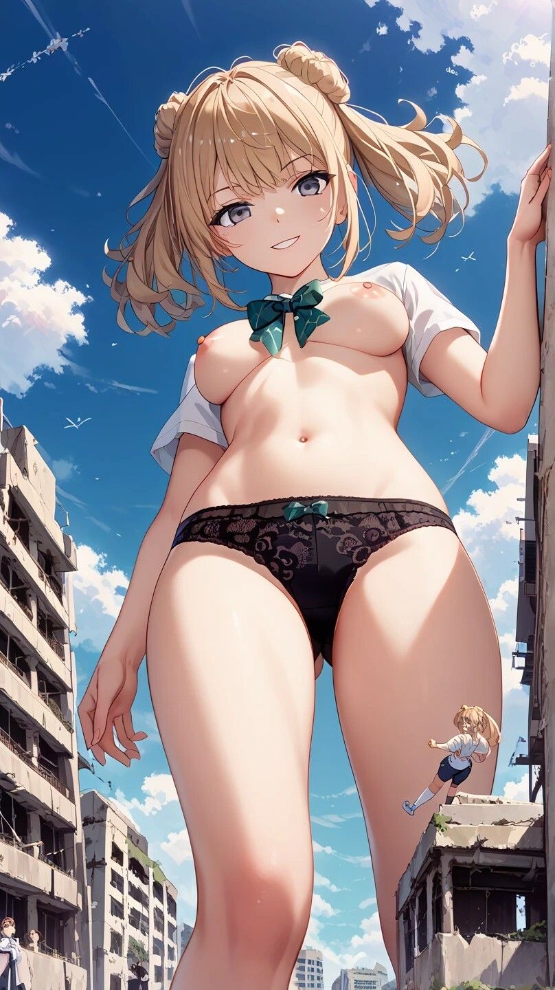【艦〇れ】巨大娘 満潮 サンプル2ページ目