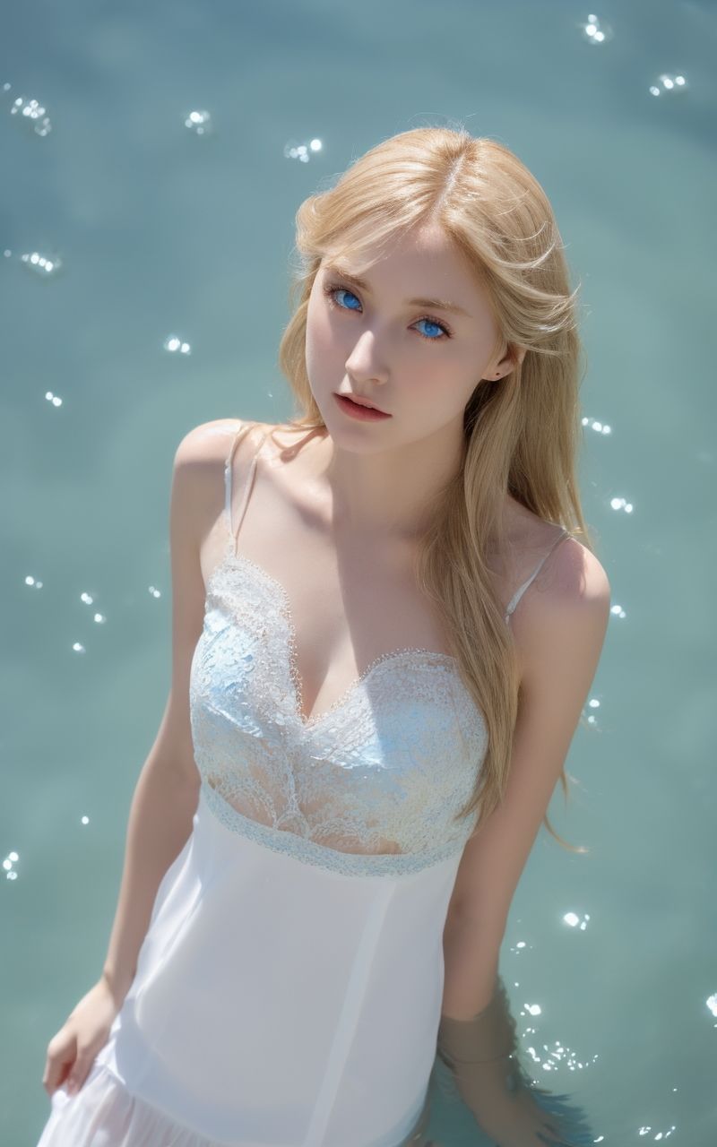 AI美女写真集┃金髪の外国人で下着美女 サンプル4ページ目