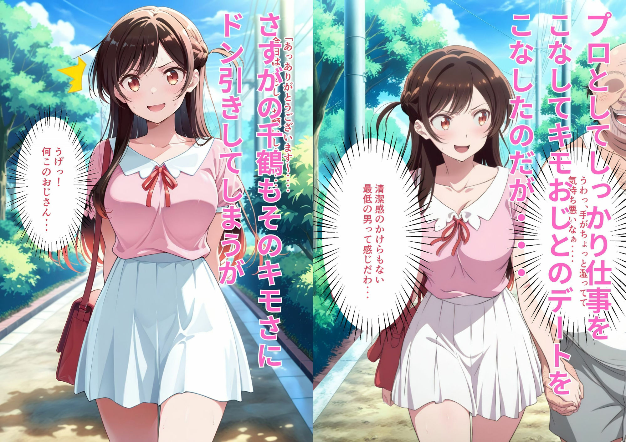 キモすぎるオヤジのレンタル彼女になってあげたら完全メス堕ちしちゃった件 サンプル2ページ目