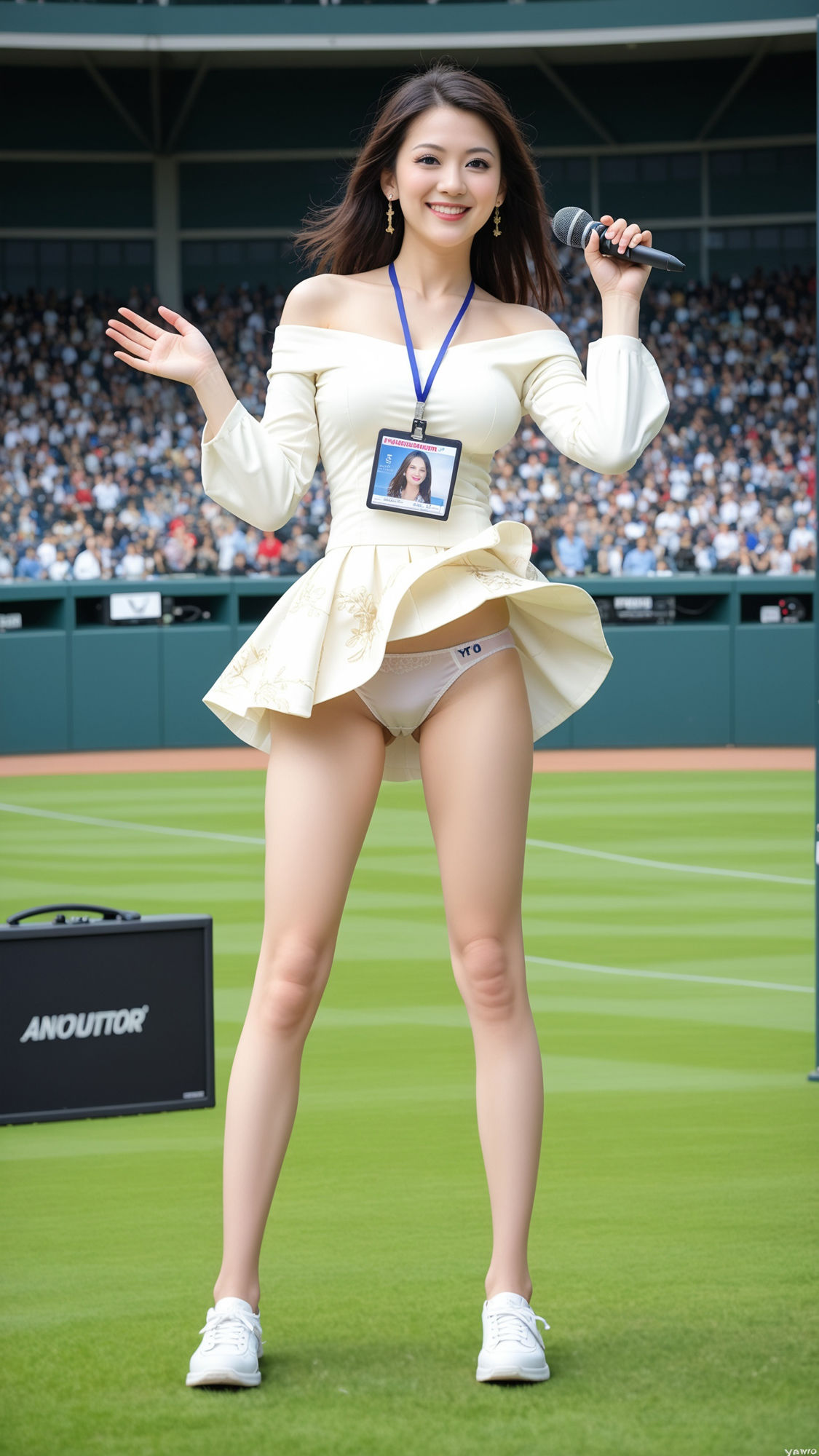 ヒーローインタビューで舞うパンチラ女子アナ サンプル6ページ目
