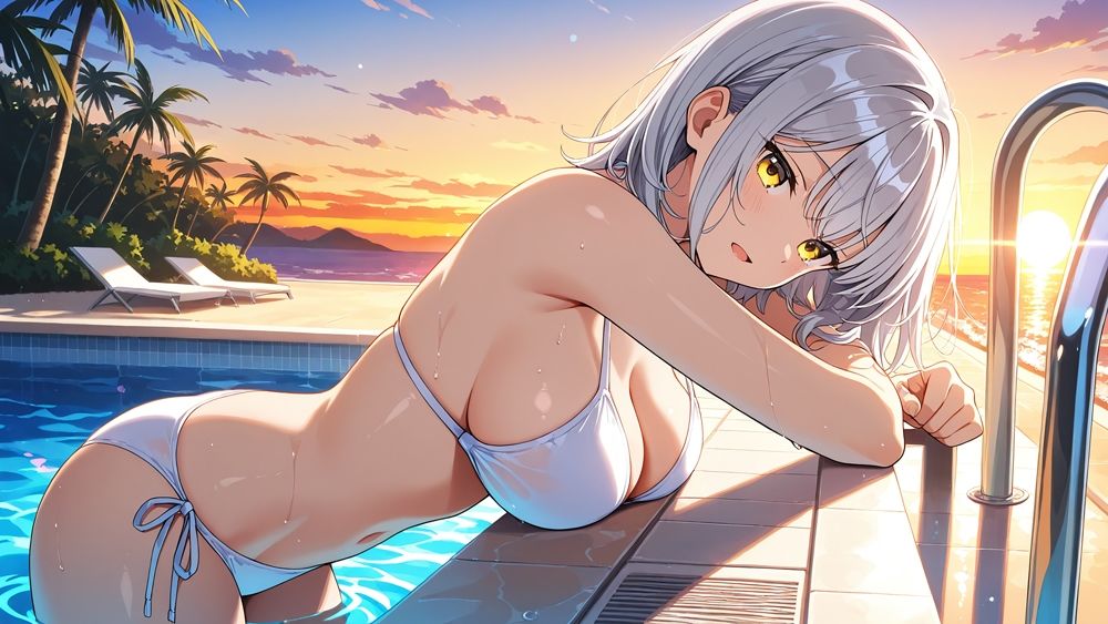 異色髪の爆乳グラビア姉妹が秘密のリゾートで種付け撮影【4K】 サンプル3ページ目