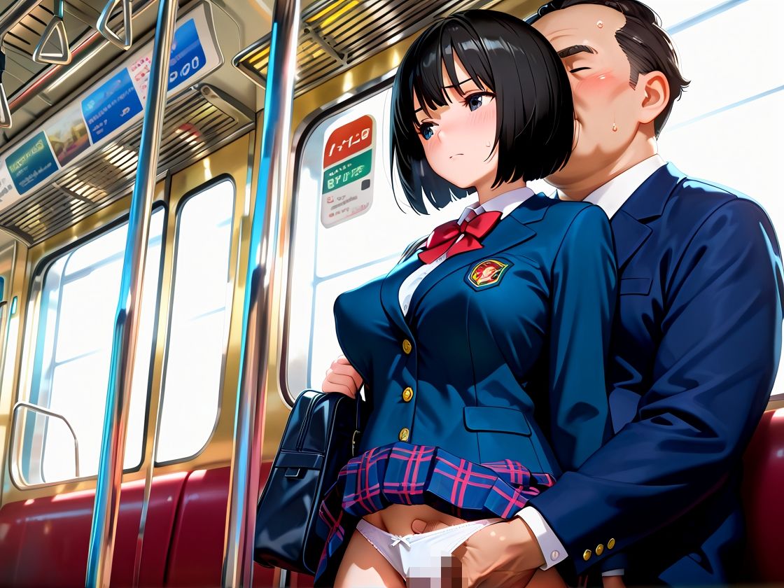 水泳部のあの子（女子校生）を電車痴●  〜水泳部だけど背徳的な快楽に溺れてしまう〜 サンプル2ページ目