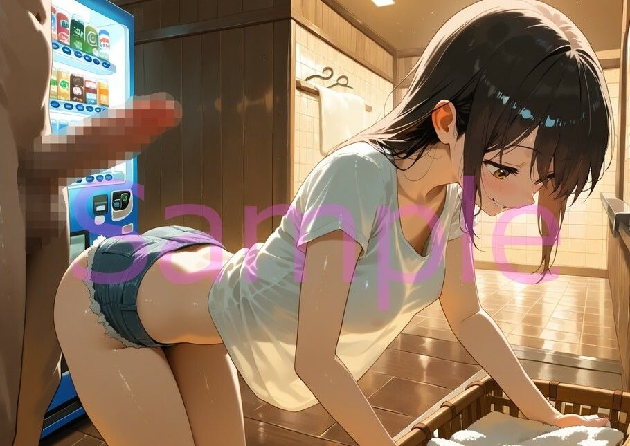 【CFNM】薄着で男風呂を掃除するムッツリ女子大生の観察日記 サンプル3ページ目
