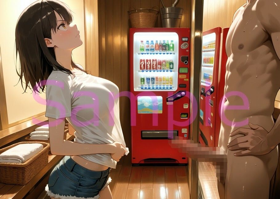 【CFNM】薄着で男風呂を掃除するムッツリ女子大生の観察日記 サンプル9ページ目