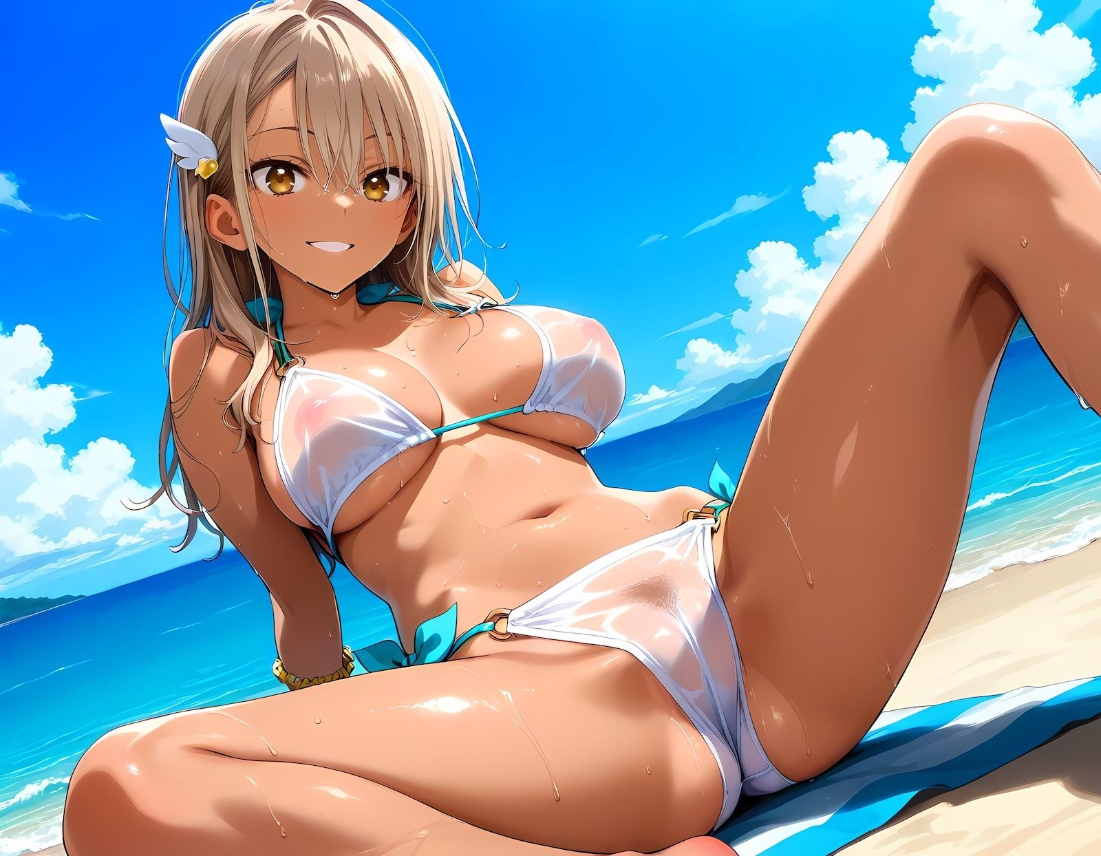 ヤリマンビーチへようこそ！中出し放題の楽園で水着ギャルとハメまくり Vol.3【おかわり版】 サンプル1ページ目
