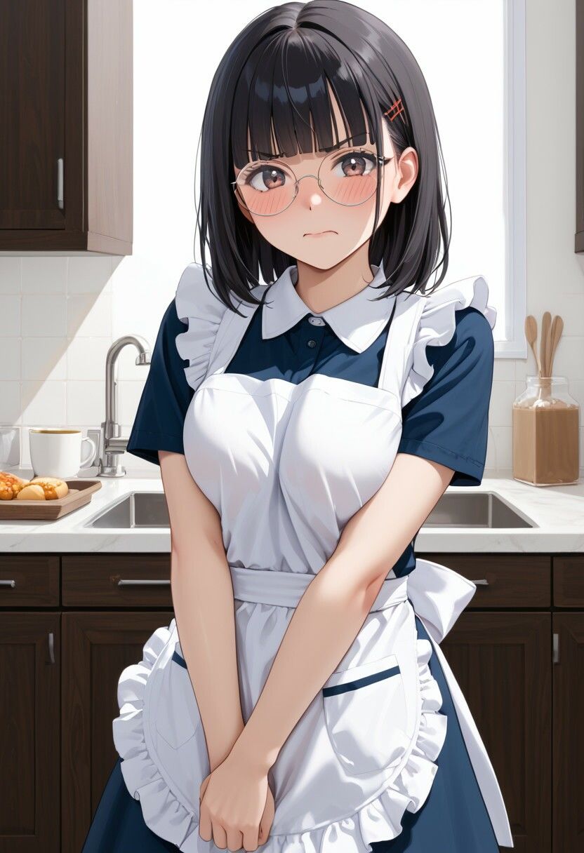 「嫌な顔されながらおっぱい見せてもらう」AIイラスト集 vol.1 サンプル9ページ目