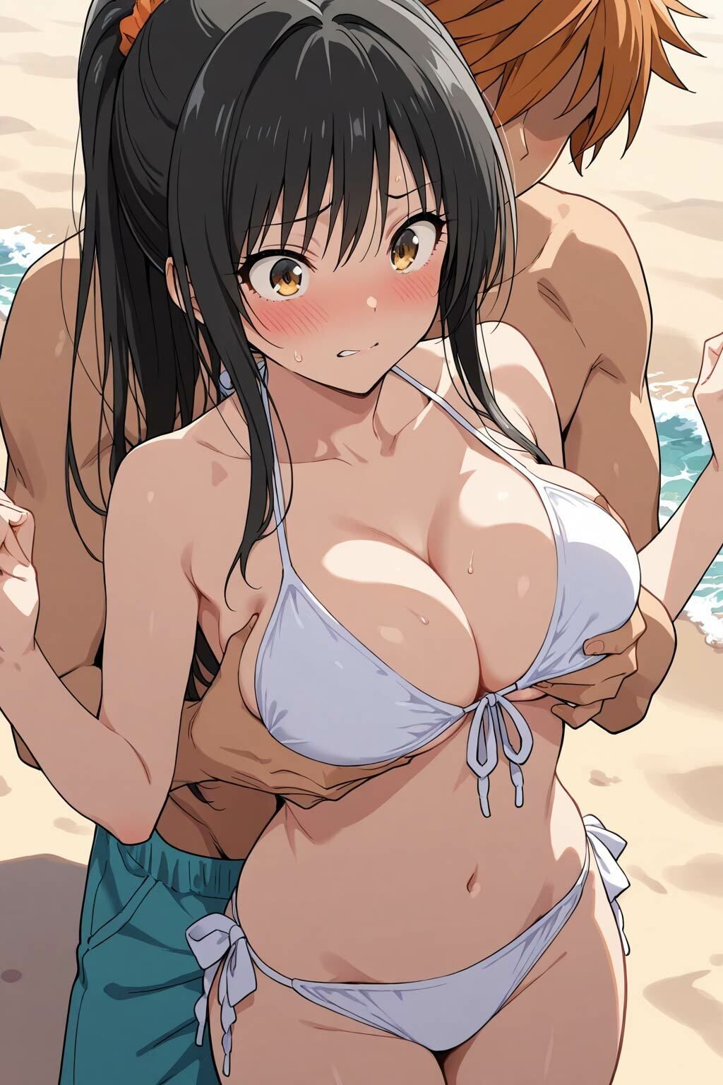 ゆいちゃんと浜辺でいちゃらぶエッチ サンプル2ページ目