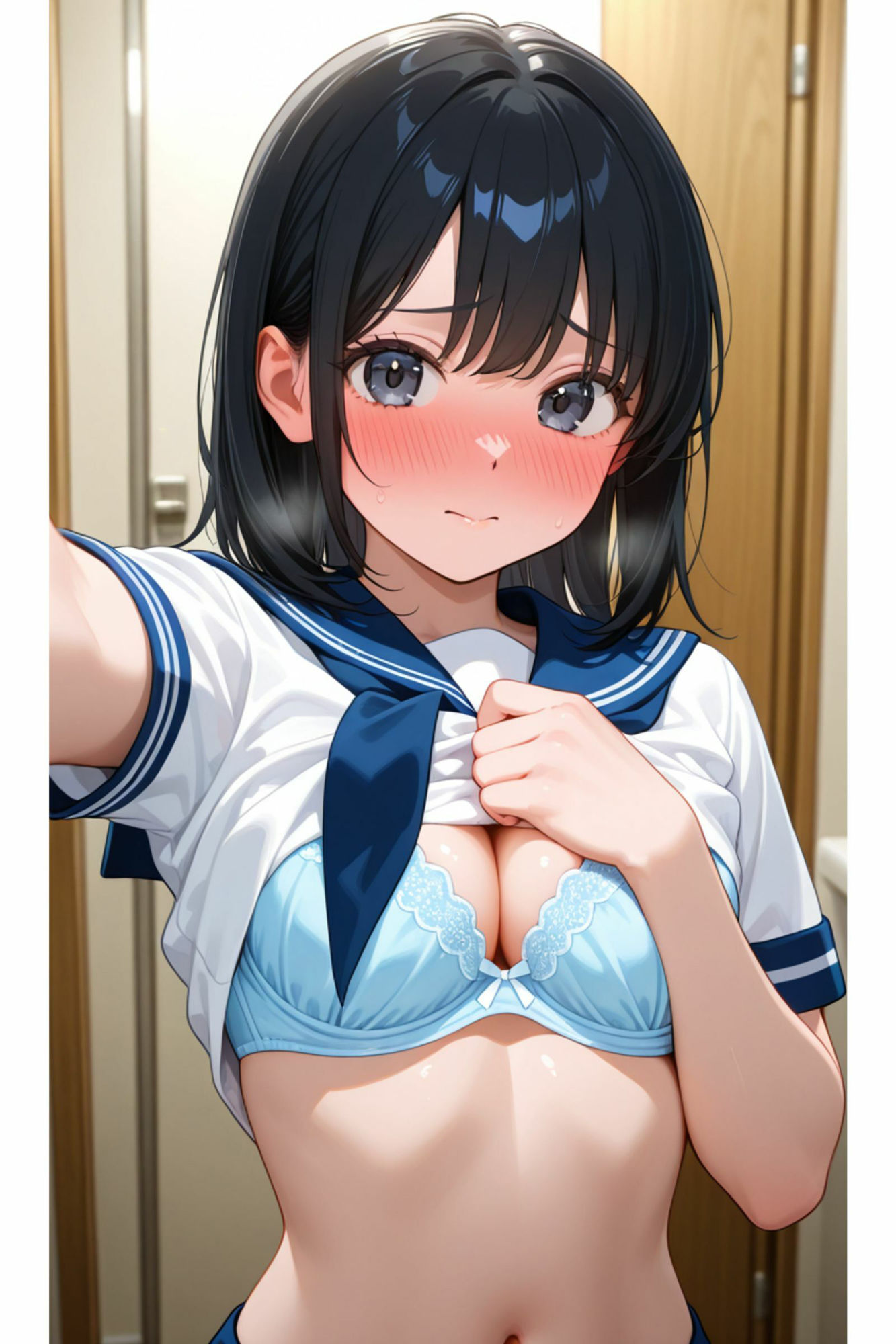 黒髪JKのえっちな自撮り サンプル3ページ目