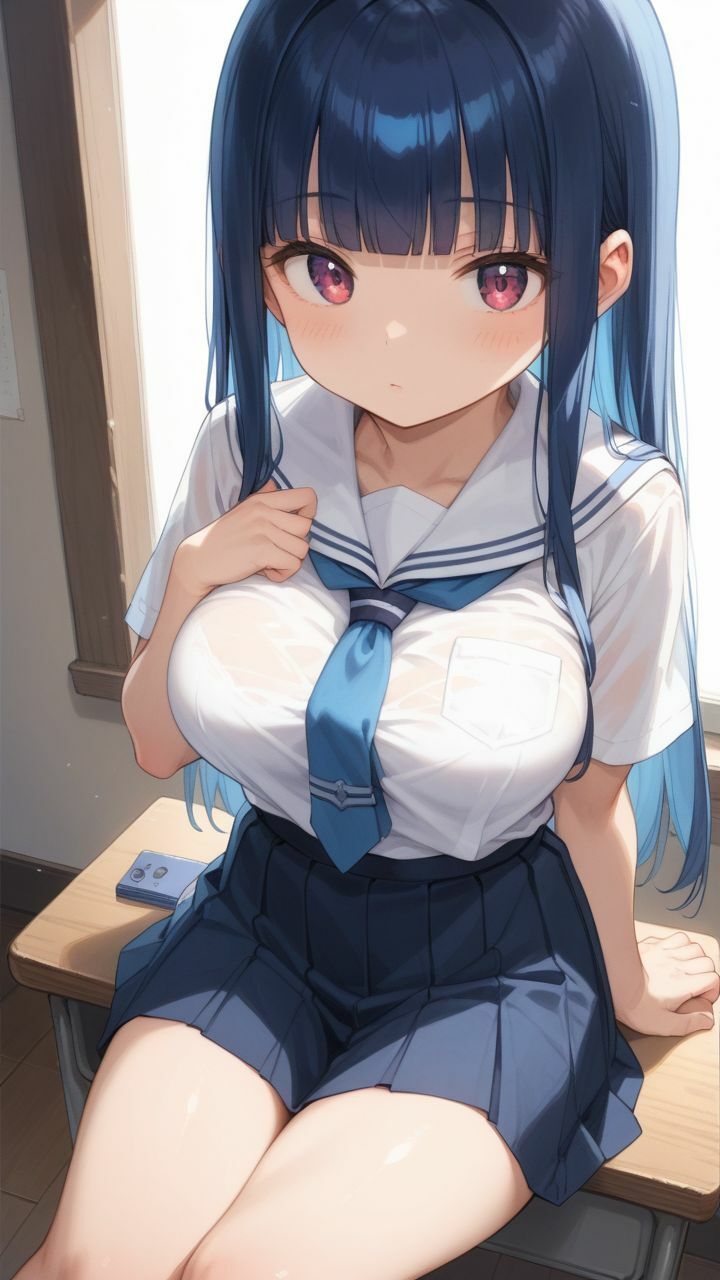 チンポで突かれながらジャバジャバ潮吹くスケベマンコな彼女たち【青春セーラーロリ巨乳編】 サンプル2ページ目