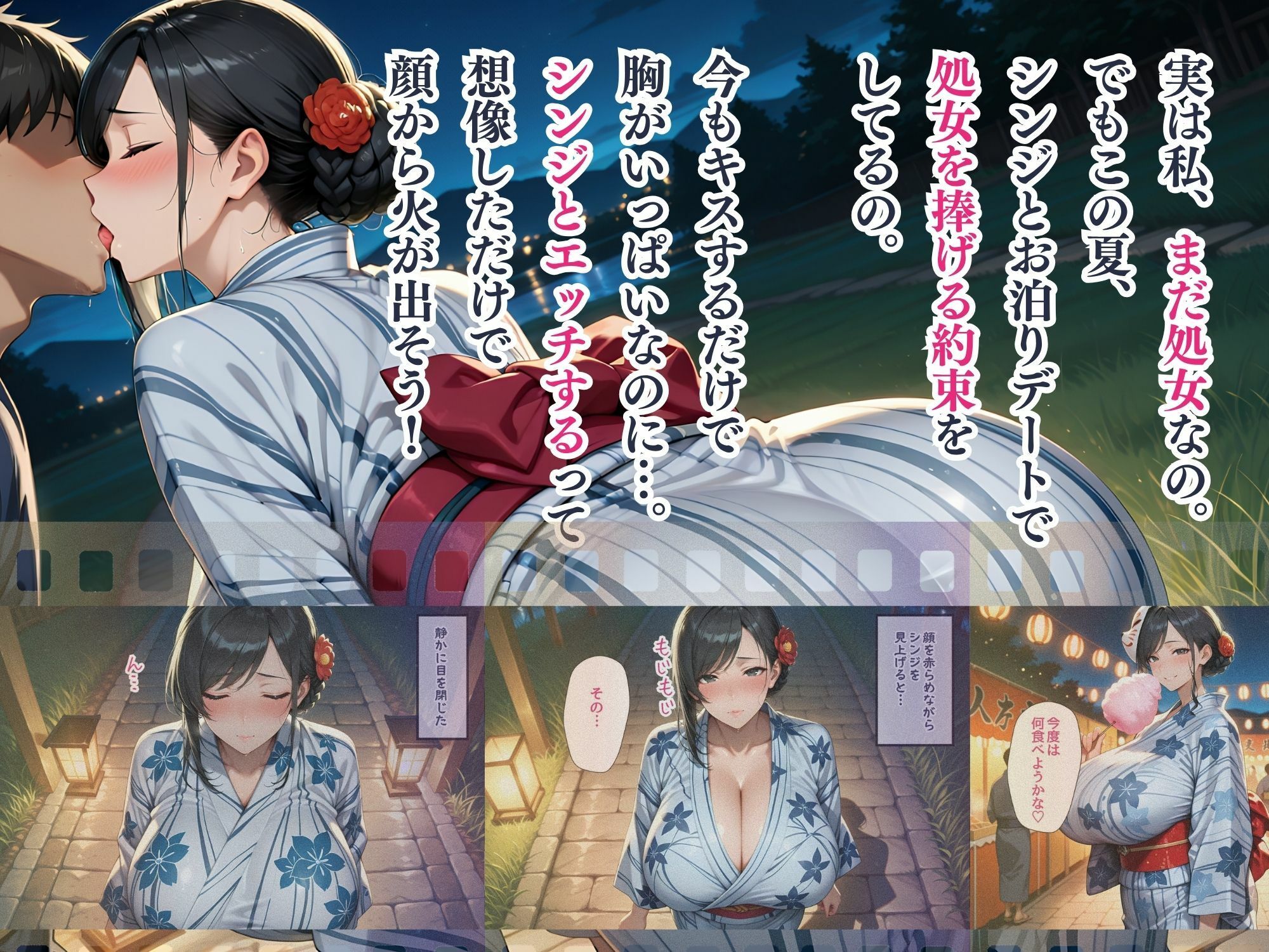 爆乳カノジョ  夏祭りデートの夜  元カノからの嫉妬で処女強奪NTR〜完堕ち腹ボテ〜 サンプル2ページ目
