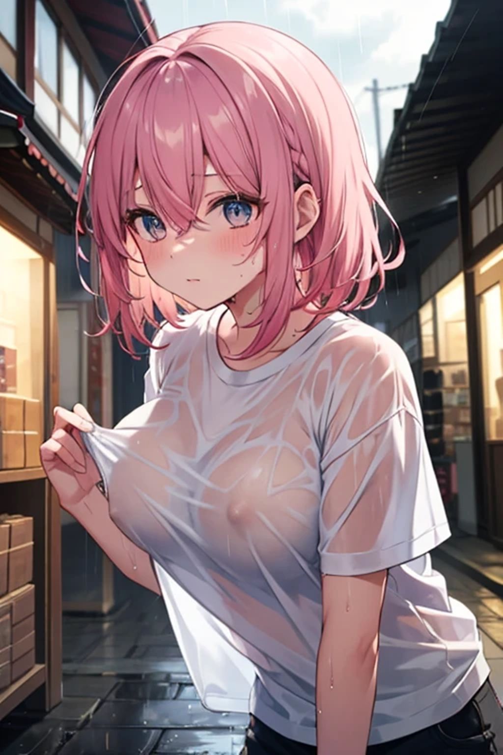 雨やどり〜あのー、乳首透けちゃってますよ？〜 サンプル4ページ目