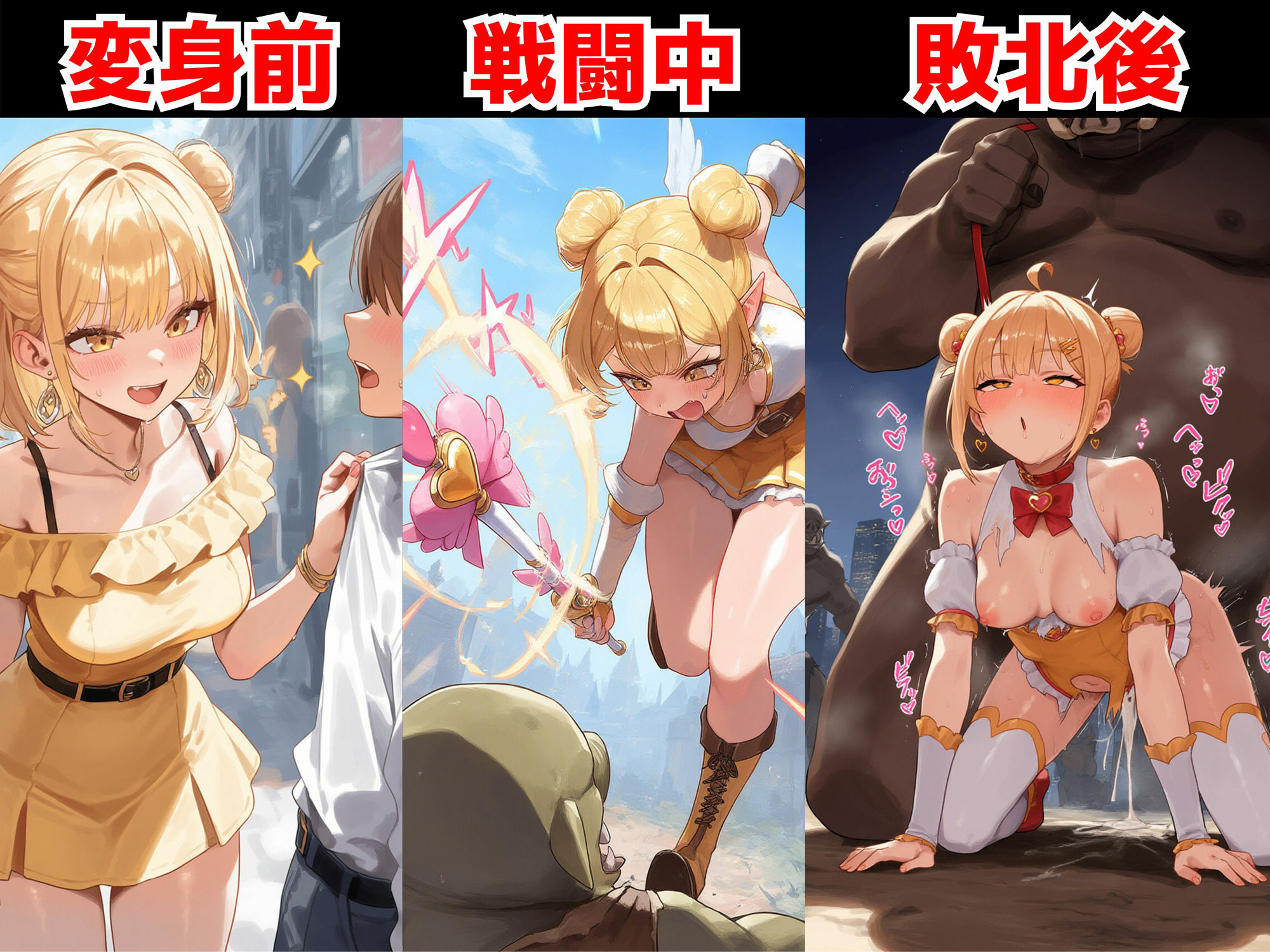 敗北魔法少女はモンスターに連続種付けされてアヘ顔に！？ 【変身ヒロイン異種姦:500枚】 サンプル6ページ目