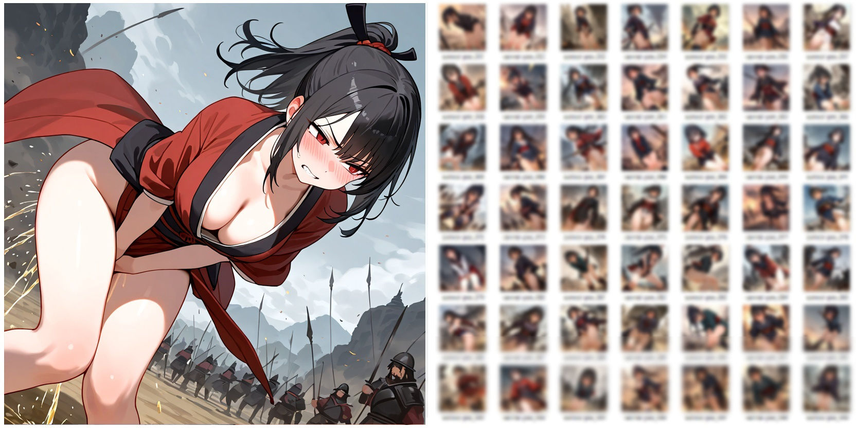 サムライ少女が戦場でお漏らししたりしてるだけのCG集 サンプル2ページ目