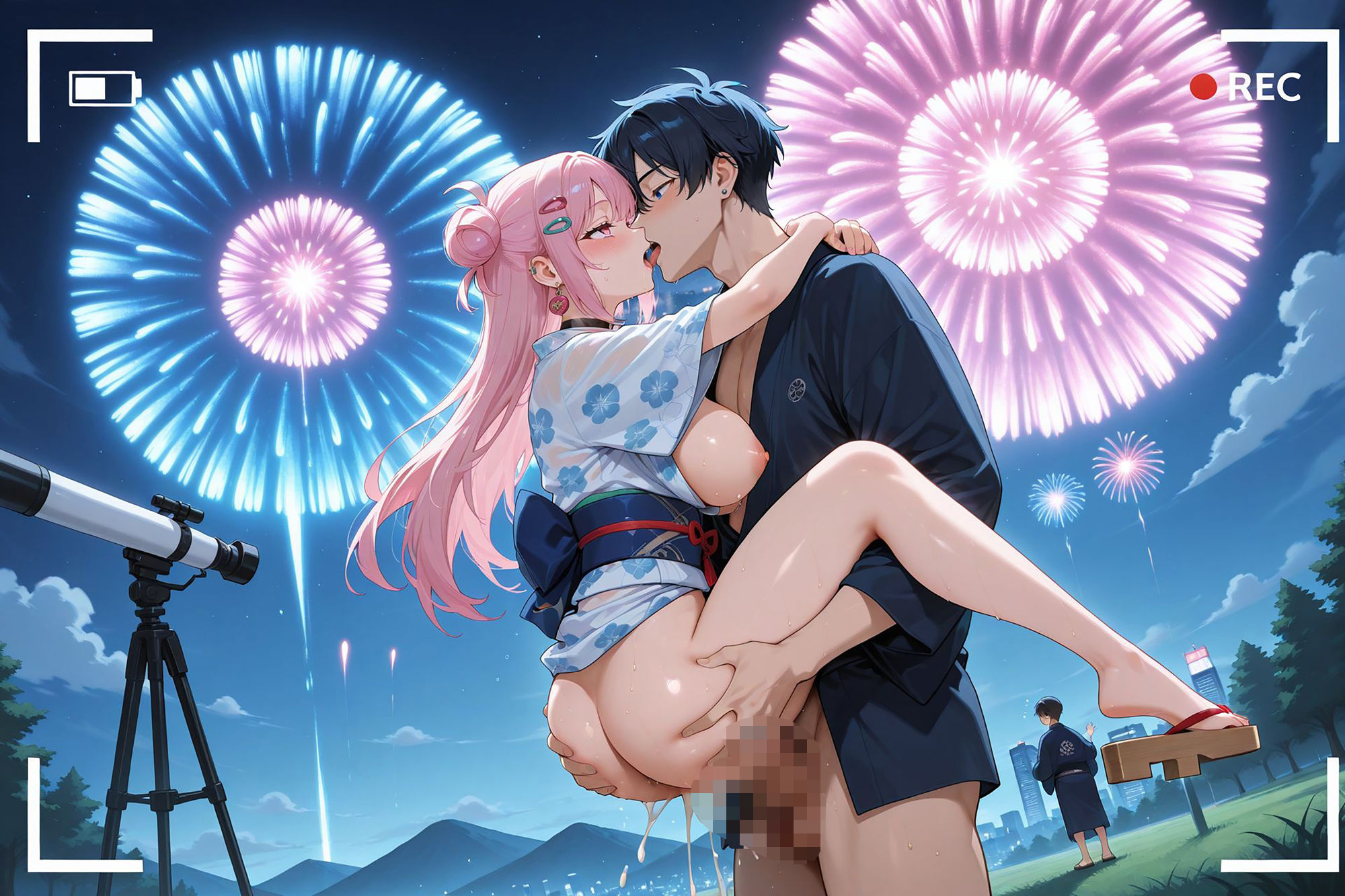 爆乳ギャルと中出し性生活！花火大会編  vol.3〜爆乳浴衣ギャルたちの性夜祭〜 ［CG500枚］［4Kイラスト］ サンプル8ページ目