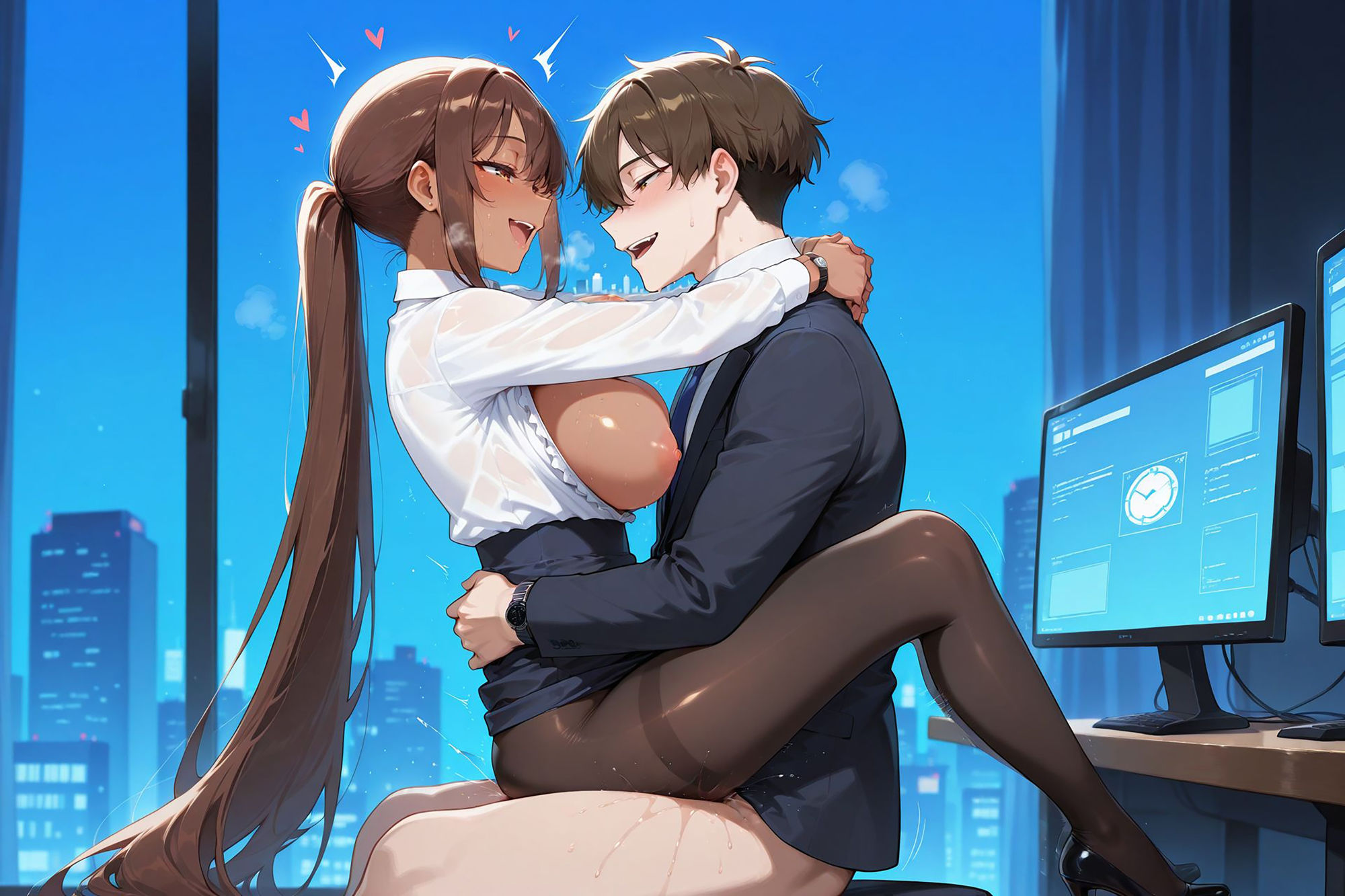爆乳ギャルと中出し性生活！黒ギャルOL編  vol.1〜仕事の合間に社内で感じる濃厚中出し〜 ［CG421枚］［4Kイラスト］ サンプル6ページ目