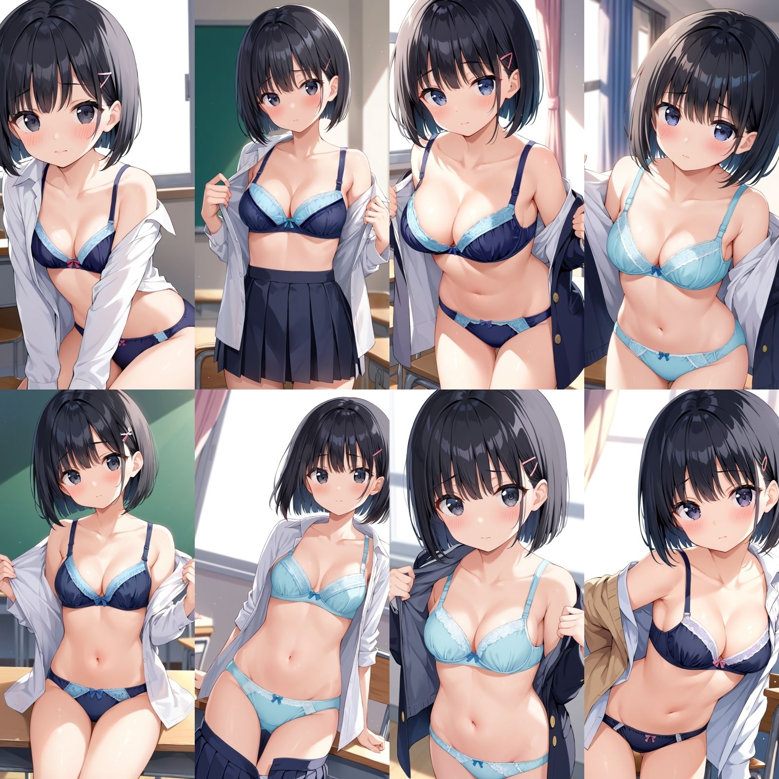 教室で脱ぎだす同級生-ボブ編-【500枚】 サンプル1ページ目