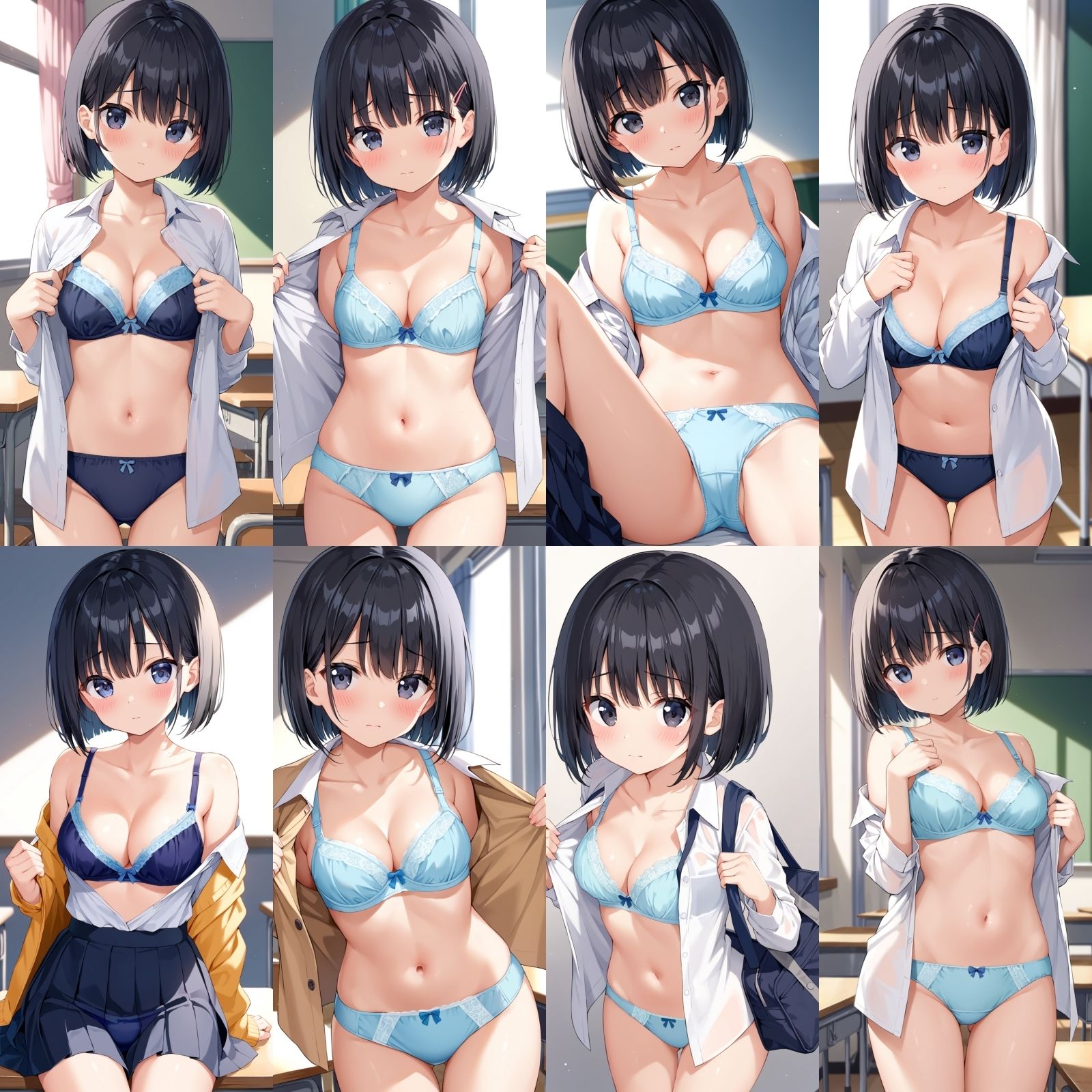 教室で脱ぎだす同級生-ボブ編-【500枚】 サンプル3ページ目