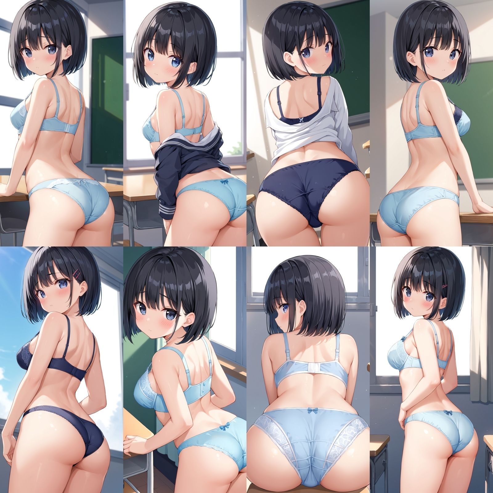 教室で脱ぎだす同級生-ボブ編-【500枚】 サンプル5ページ目