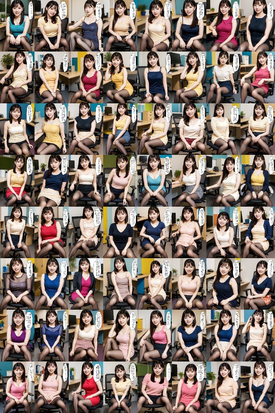 隣の席の巨乳黒ストOL『あかね』に毎日チ○ポを勃たされている私 サンプル9ページ目