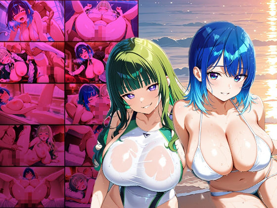 爆乳青髪アイドルと緑髪モデルがカメラマンと孕ませ撮影【4K】 サンプル1ページ目