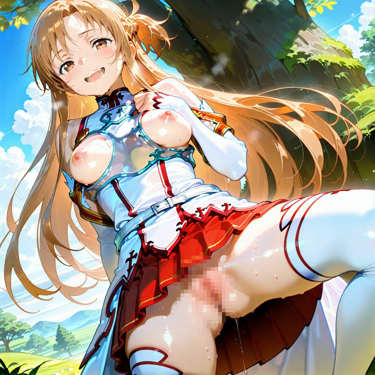 【SAO】アスナが洗脳されて見知らぬオジとイチャイチャえっち サンプル3ページ目
