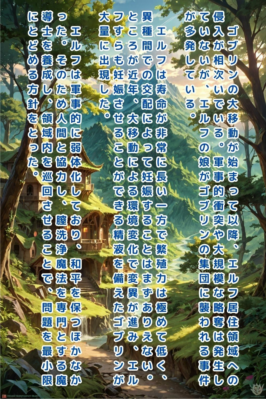 エルフたちの森〜膣洗浄魔導士〜【テキスト付き本編34P】 サンプル1ページ目