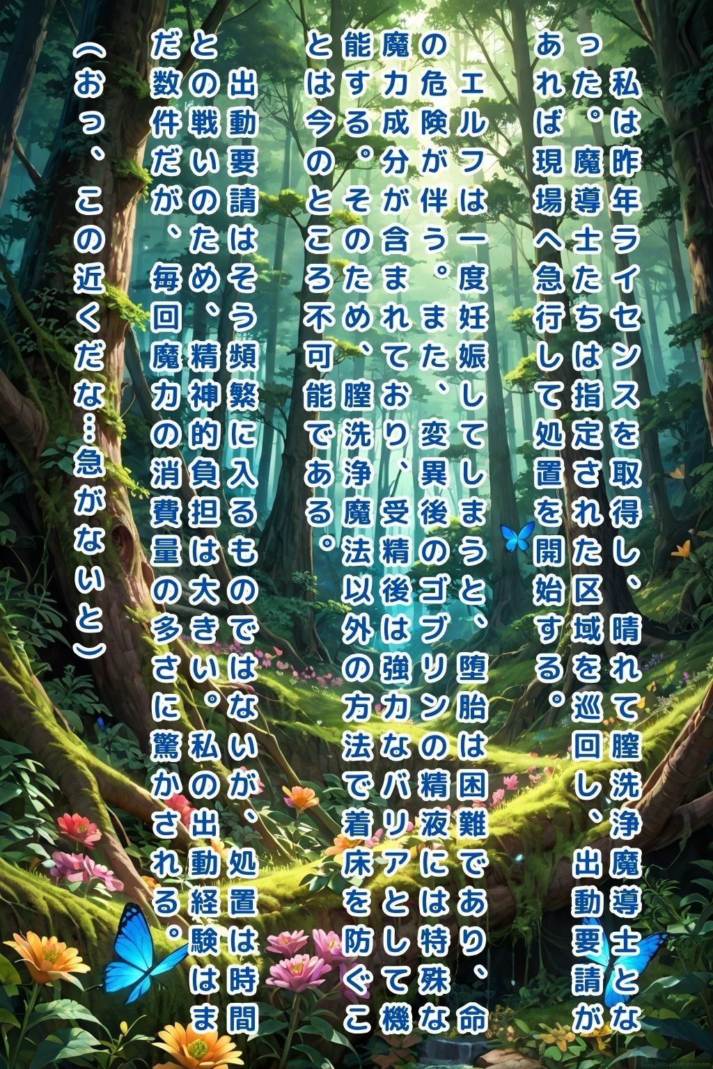 エルフたちの森〜膣洗浄魔導士〜【テキスト付き本編34P】 サンプル2ページ目