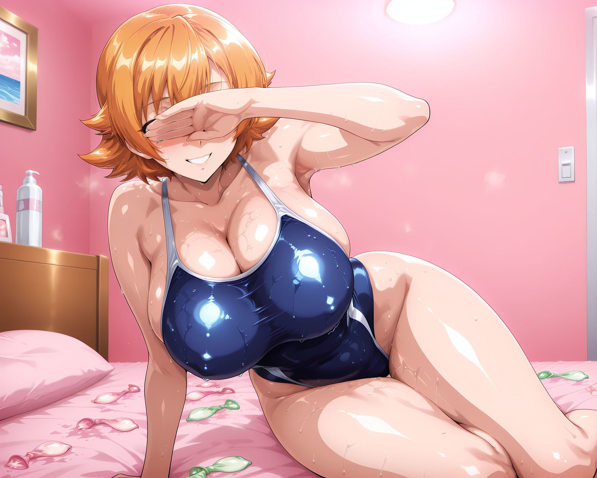 コスプレ特化風俗店 〜井●さくらとイチャラブ競泳水着プレイ！〜 サンプル9ページ目