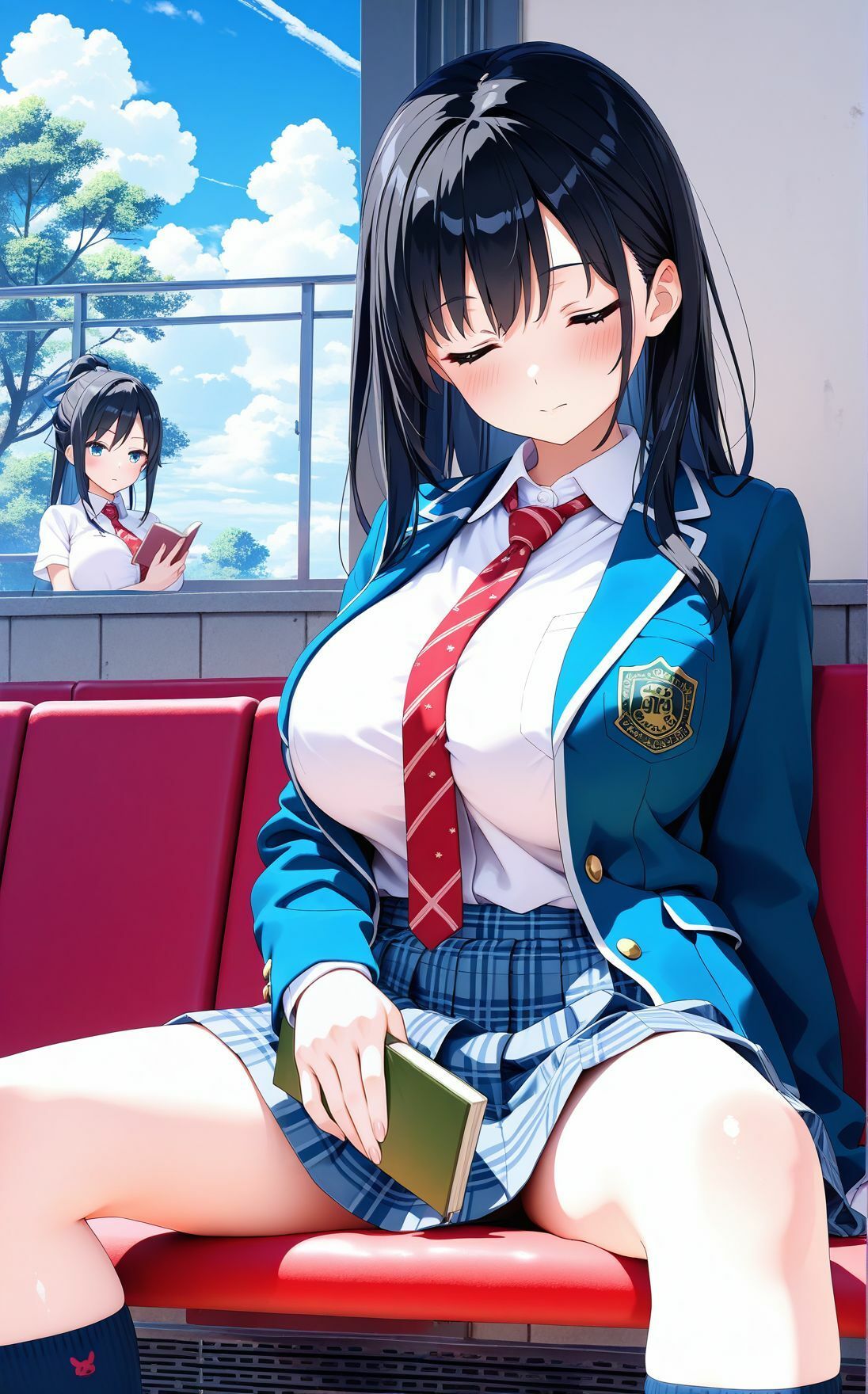 巨乳女子校生と巨乳女教師  汗だくレズセックス サンプル3ページ目