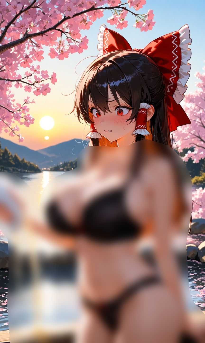 霊夢ちゃんのえっちな写真集vol.16〜春の晴れた夕方の川編〜 サンプル2ページ目