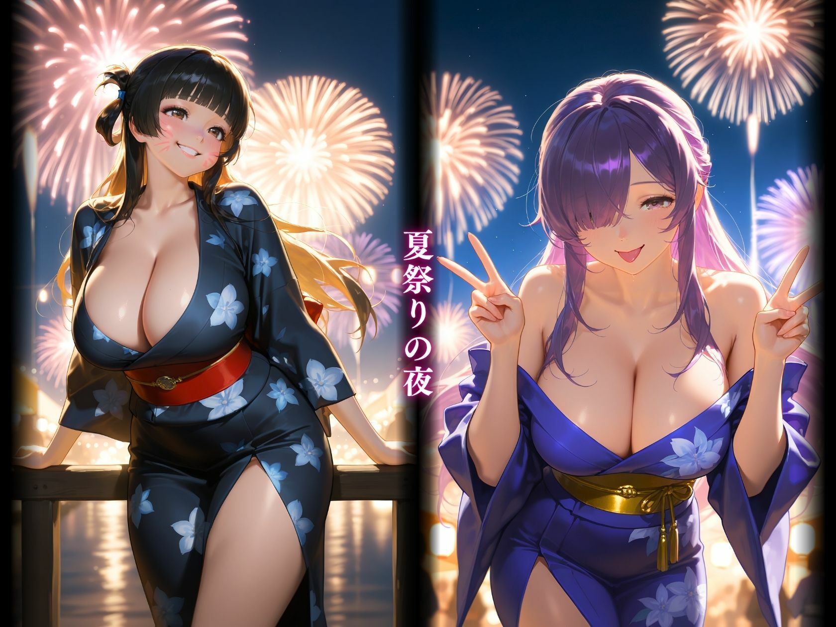 夏祭りの華浴衣巨乳美女 サンプル1ページ目