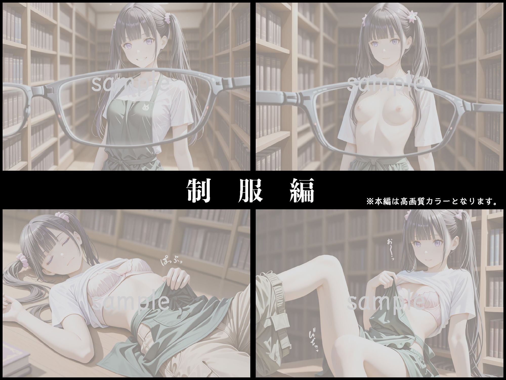 透視メガネ-図書館バイト編-〜透視×催●で静かな種付けレ◯プ〜【豪華CG500枚収録】 サンプル4ページ目