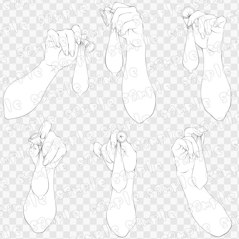 線画素材集［手］ サンプル2ページ目
